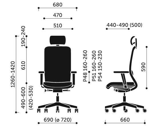 Кресло для высоких людей Profim Veris Net (модель 111 SFL BLACK P51PU) KreslaLux